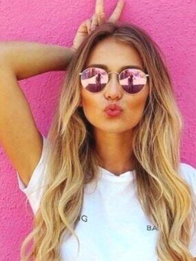 LIKE NEW RayBan Round Metal RB3447 Pink Mirror Flash Ray ban Sunglasses 50mm.